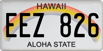 HI license plate EEZ826