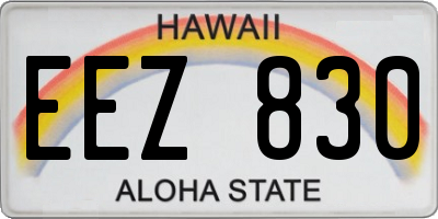 HI license plate EEZ830