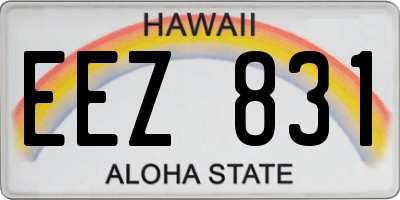 HI license plate EEZ831