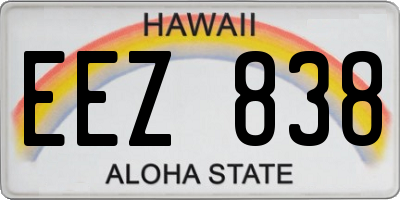 HI license plate EEZ838