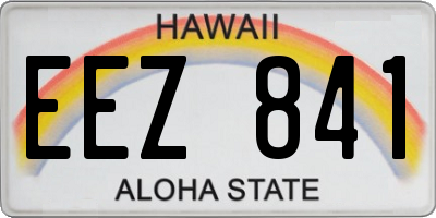 HI license plate EEZ841