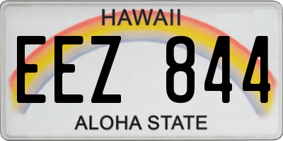 HI license plate EEZ844