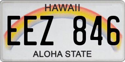 HI license plate EEZ846