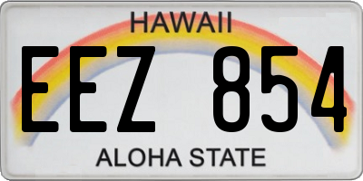 HI license plate EEZ854