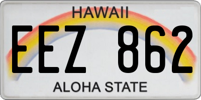 HI license plate EEZ862