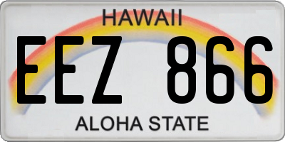 HI license plate EEZ866