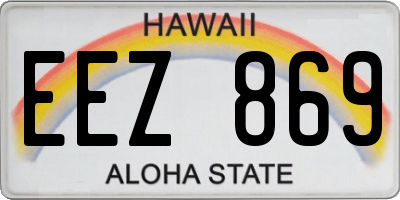 HI license plate EEZ869