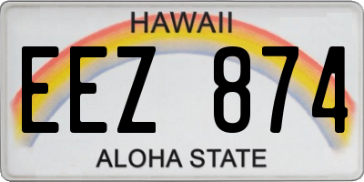HI license plate EEZ874