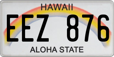 HI license plate EEZ876