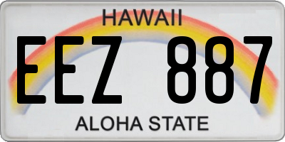 HI license plate EEZ887