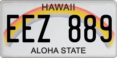 HI license plate EEZ889