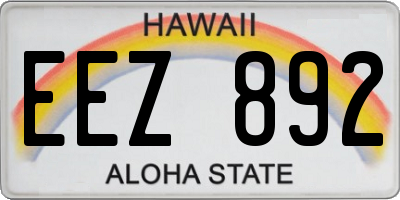 HI license plate EEZ892