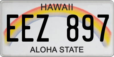 HI license plate EEZ897