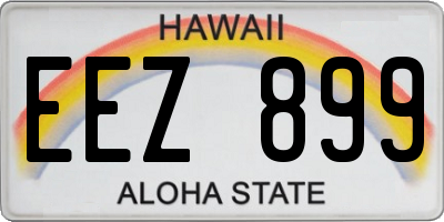 HI license plate EEZ899