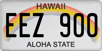 HI license plate EEZ900