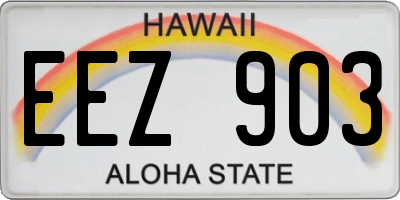 HI license plate EEZ903