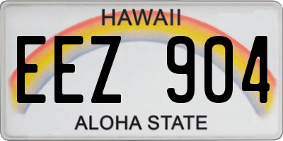 HI license plate EEZ904