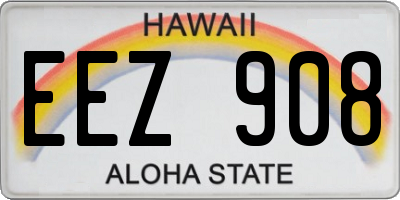 HI license plate EEZ908