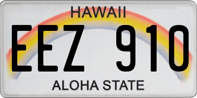 HI license plate EEZ910