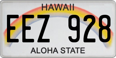 HI license plate EEZ928