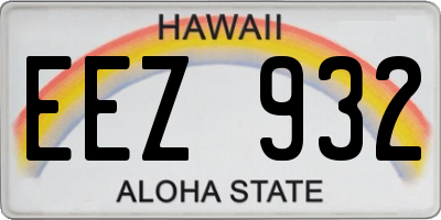 HI license plate EEZ932