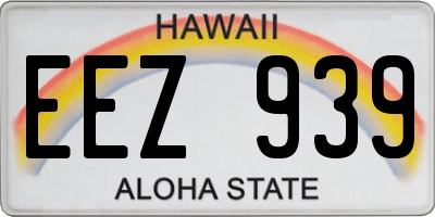HI license plate EEZ939