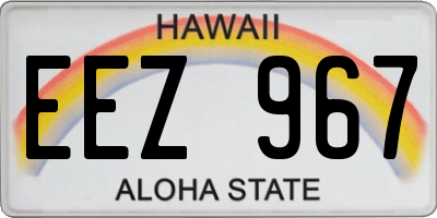 HI license plate EEZ967