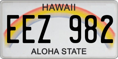 HI license plate EEZ982