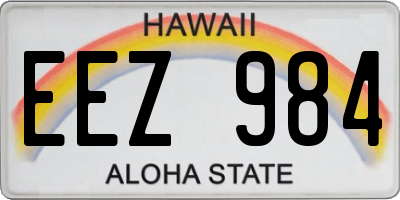 HI license plate EEZ984
