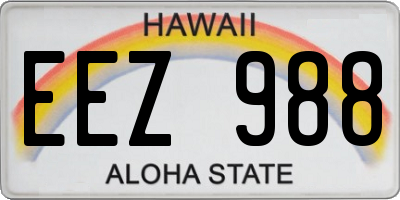HI license plate EEZ988