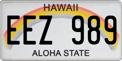 HI license plate EEZ989