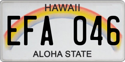 HI license plate EFA046