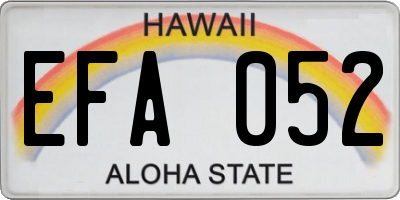 HI license plate EFA052