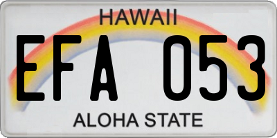 HI license plate EFA053