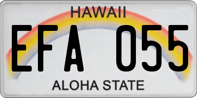 HI license plate EFA055