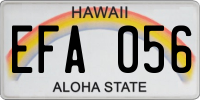 HI license plate EFA056