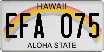 HI license plate EFA075