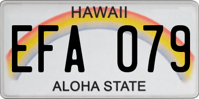 HI license plate EFA079