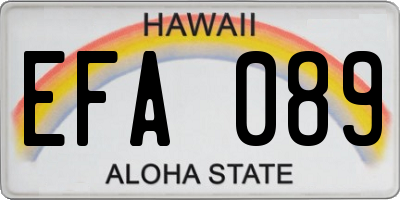 HI license plate EFA089
