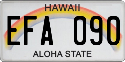 HI license plate EFA090