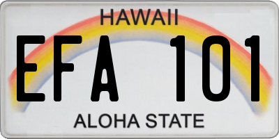 HI license plate EFA101
