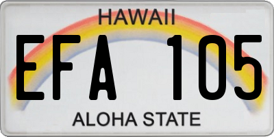 HI license plate EFA105