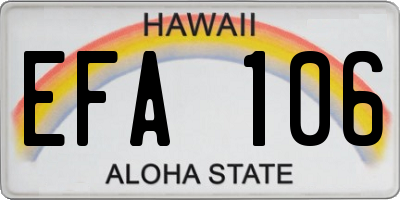 HI license plate EFA106