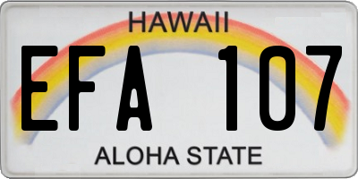 HI license plate EFA107