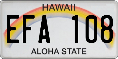 HI license plate EFA108