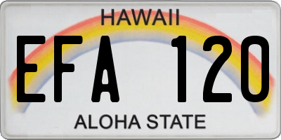 HI license plate EFA120
