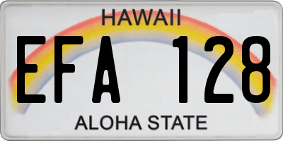 HI license plate EFA128