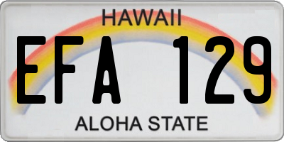 HI license plate EFA129