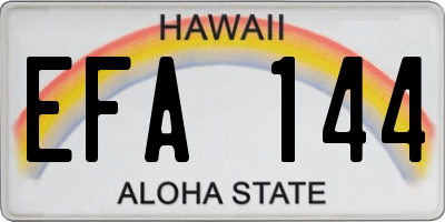 HI license plate EFA144