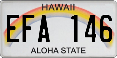 HI license plate EFA146